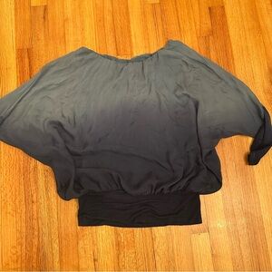 PRONTOMODA GIUSY womens size M blue ombre 3/4 sleeve tunic silk top (a2)